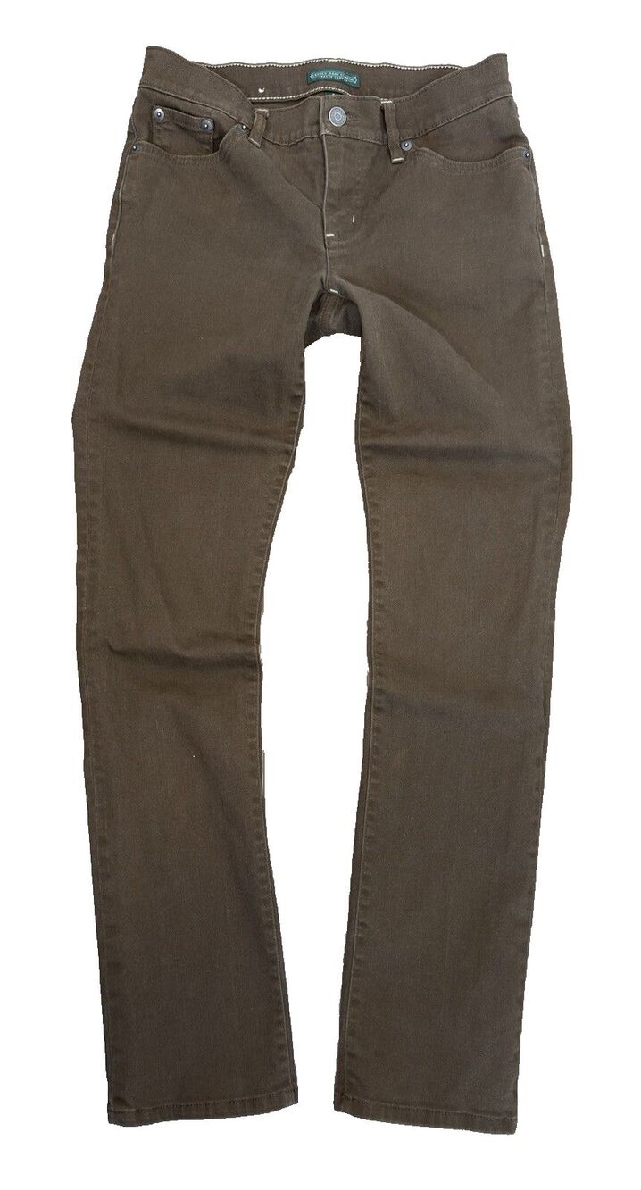 Lauren Ralph Lauren Jeans Womens 2 Brown Modern Straight Leg Stretch Denim LRL
